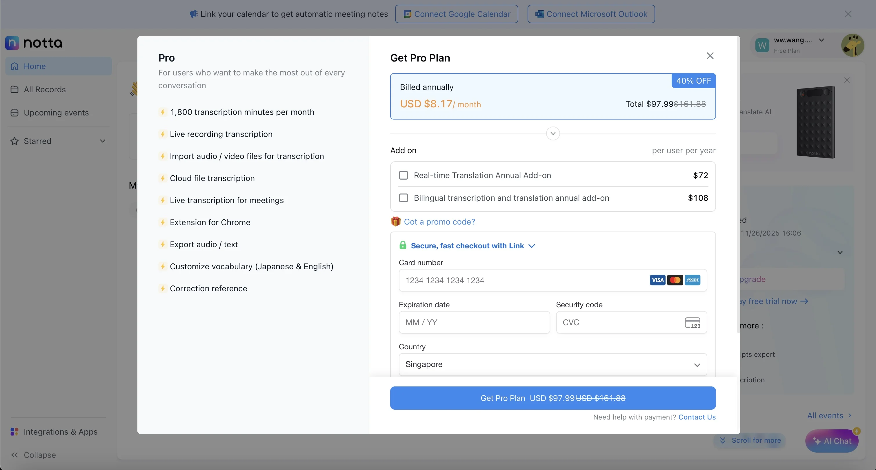 Notta.ai Pricing Plans